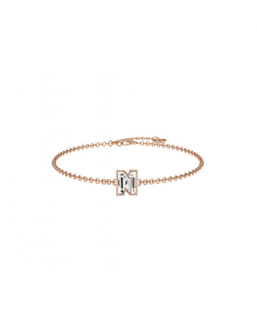 Alphabet Diamond Rose Gold Bracelet by MOH on curated-crowd.com