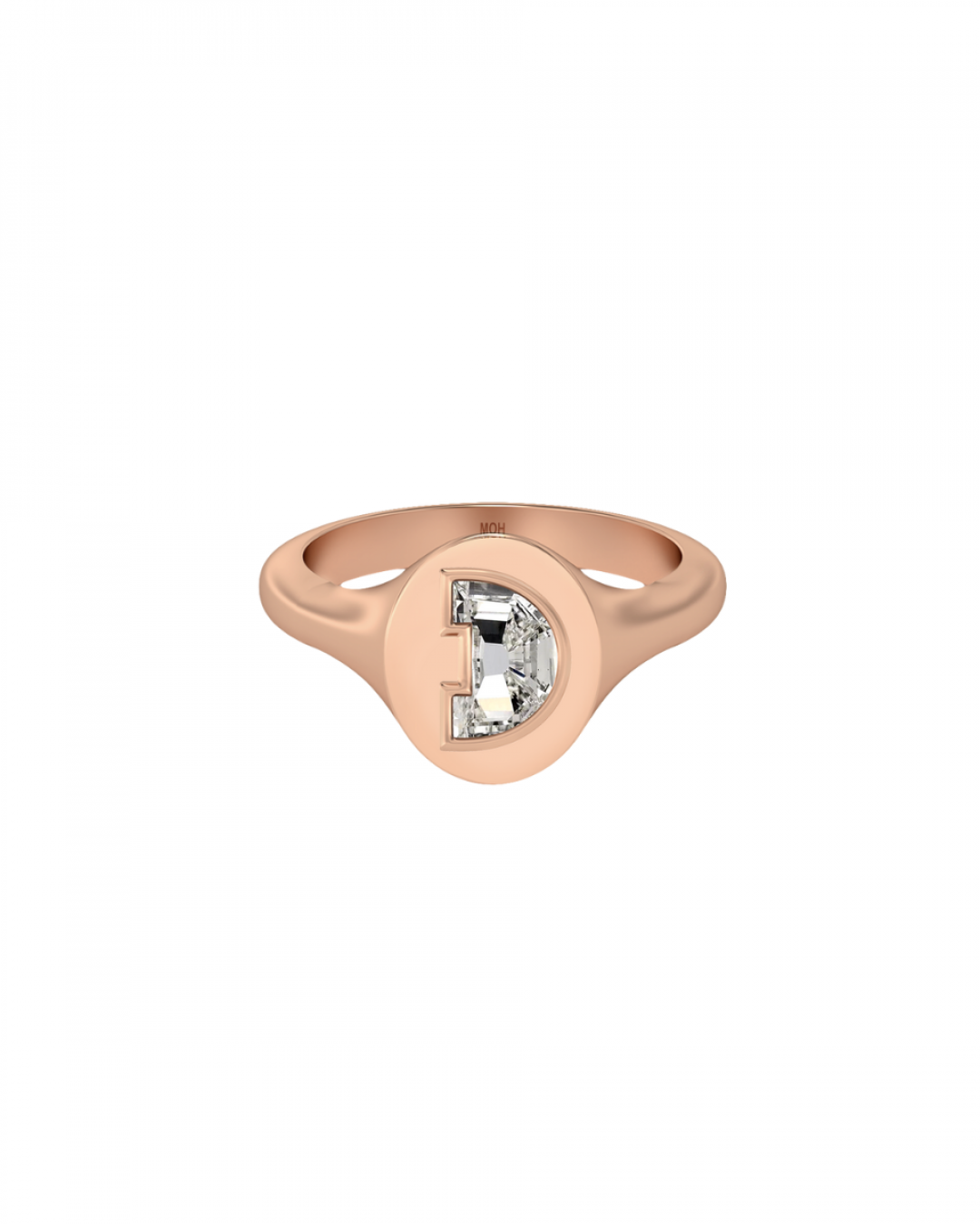Alphabet Diamond Signet Rose Gold Ring by MOH on curated-crowd.com