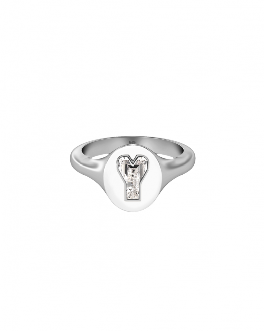 Alphabet Diamond Signet White Gold Ring by MOH on curated-crowd.com