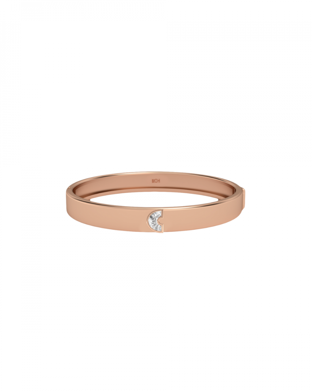 Alphabet Diamond Rose Gold Bangle by MOH on curated-crowd.com