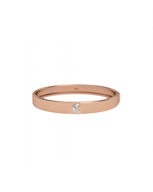 Alphabet Diamond Rose Gold Bangle by MOH on curated-crowd.com