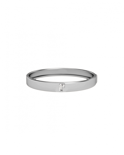 Alphabet Diamond White Gold Bangle by MOH on curated-crowd.com