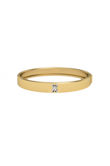 Alphabet Diamond Yellow Gold Bangle by MOH on curated-crowd.com