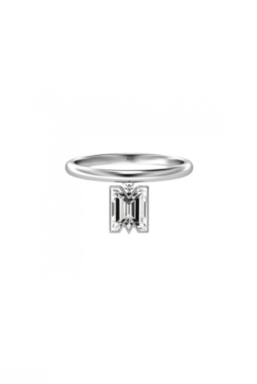 Alphabet Diamond Drop White Gold Ring by MOH on curated-crowd.com