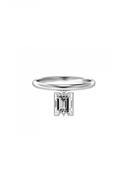 Alphabet Diamond Drop White Gold Ring by MOH on curated-crowd.com