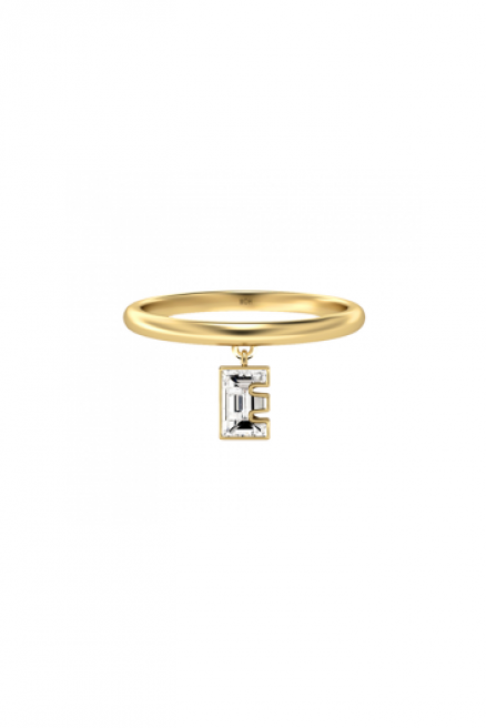 Alphabet Diamond Drop Gold Ring by MOH on curated-crowd.com