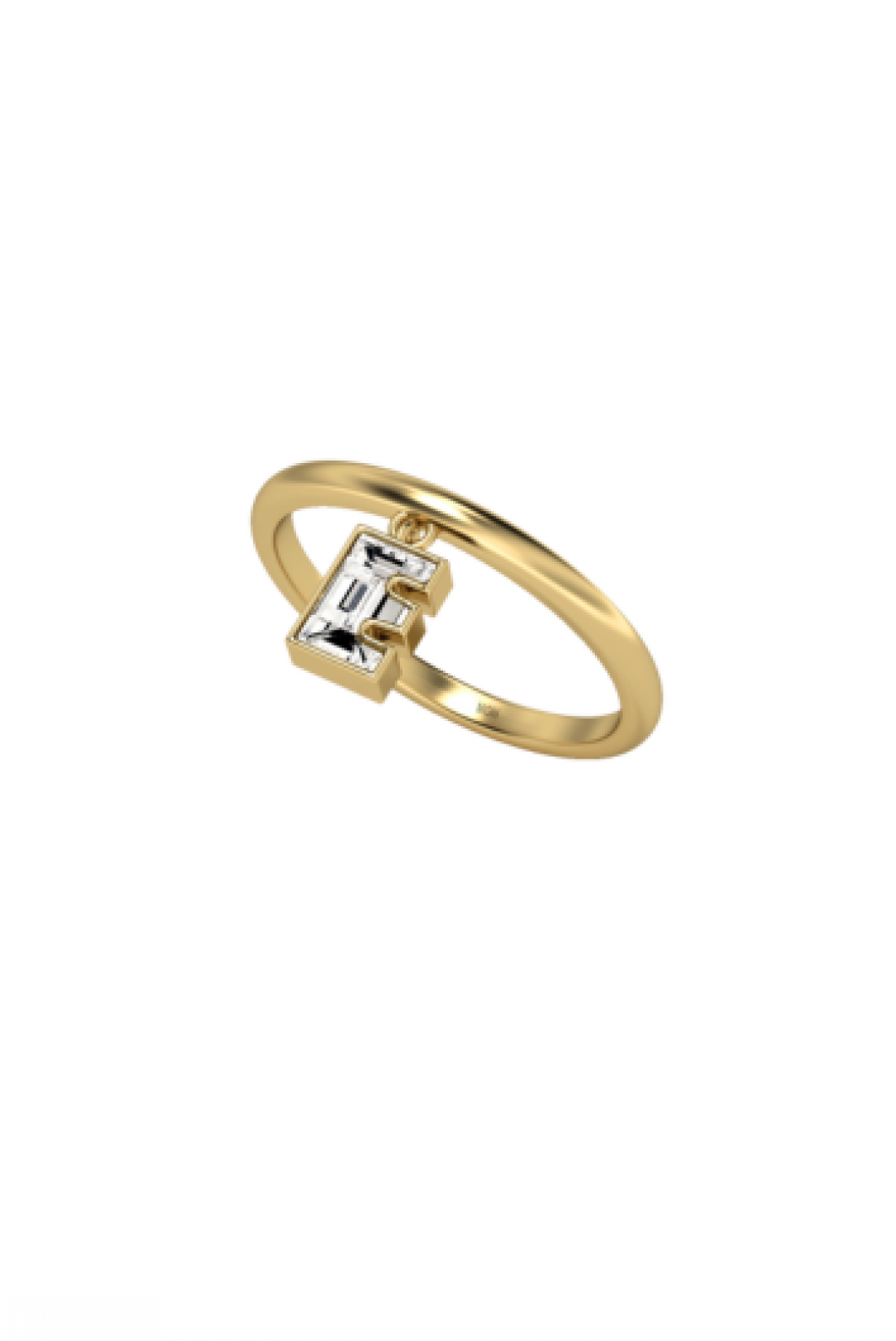 Alphabet Diamond Drop Gold Ring by MOH on curated-crowd.com