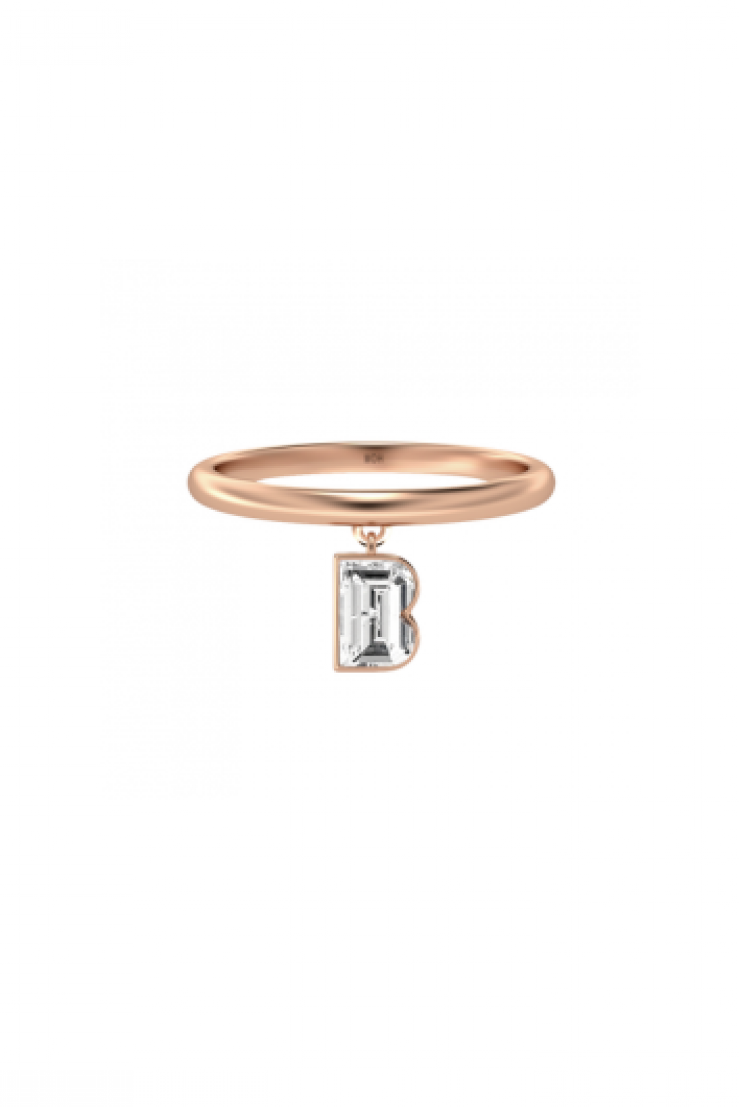 Alphabet Diamond Drop Rose Gold Ring by MOH on curated-crowd.com
