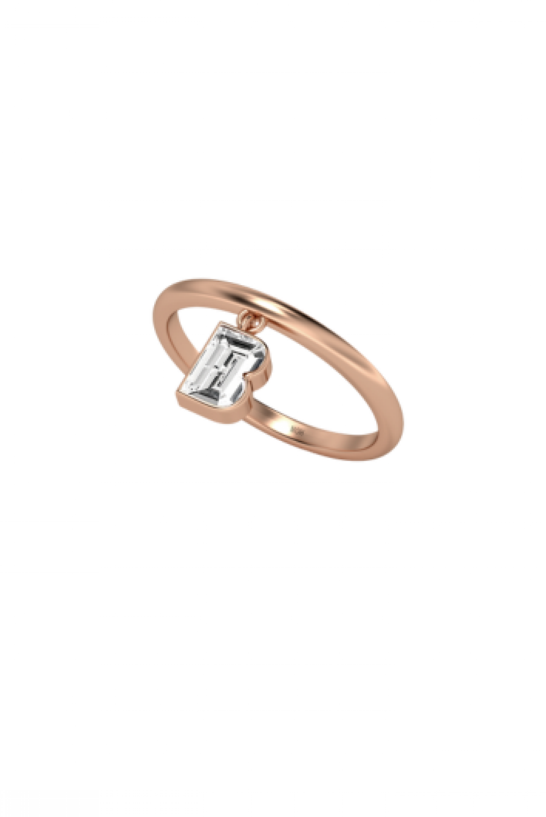 Alphabet Diamond Drop Rose Gold Ring by MOH on curated-crowd.com