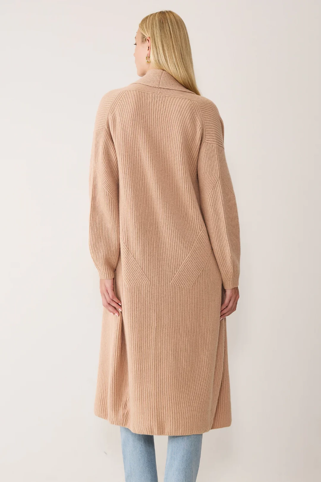 Ribbed Cashmere Coatigan in Toffee by LOOP Cashmere on curated-crowd.com