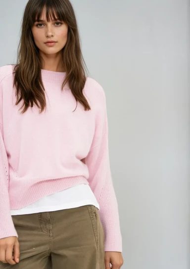 Ribbed Detail Lofty Crew Sweatshirt by LOOP Cashmere on curated-crowd.com