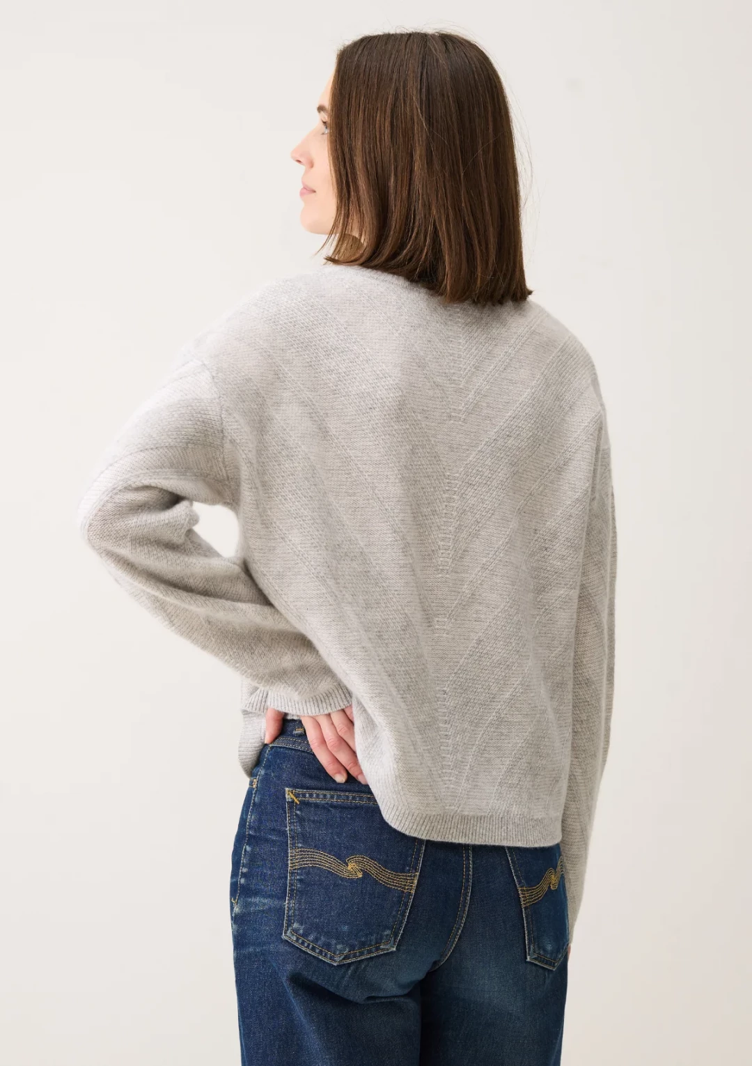 Textured Chevron Sweater by LOOP Cashmere on curated-crowd.com
