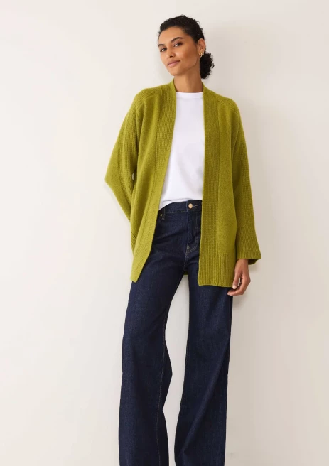 Ribbed Detail Edge To Edge Cardigan by LOOP Cashmere on curated-crowd.com
