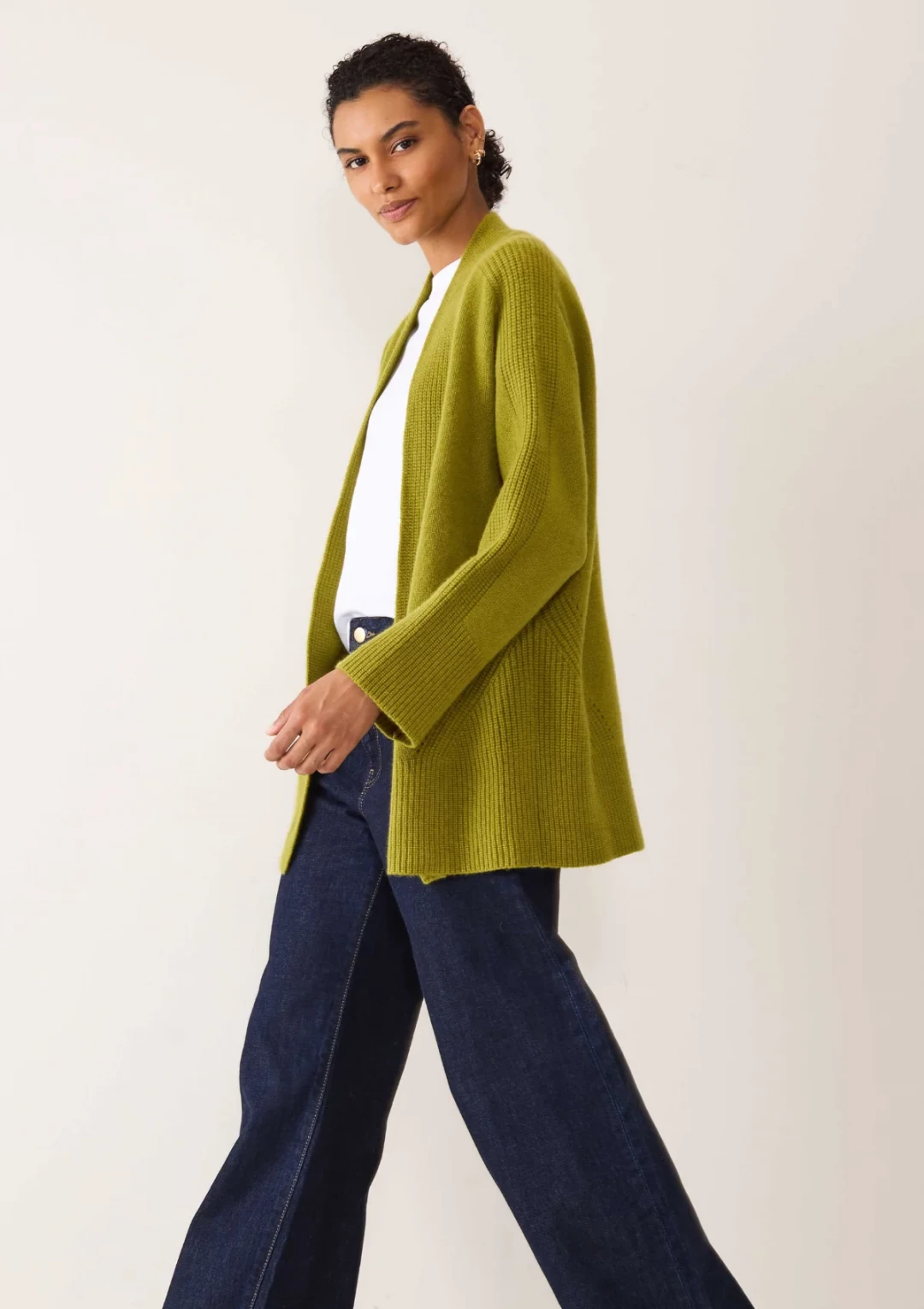 Ribbed Detail Edge To Edge Cardigan by LOOP Cashmere on curated-crowd.com
