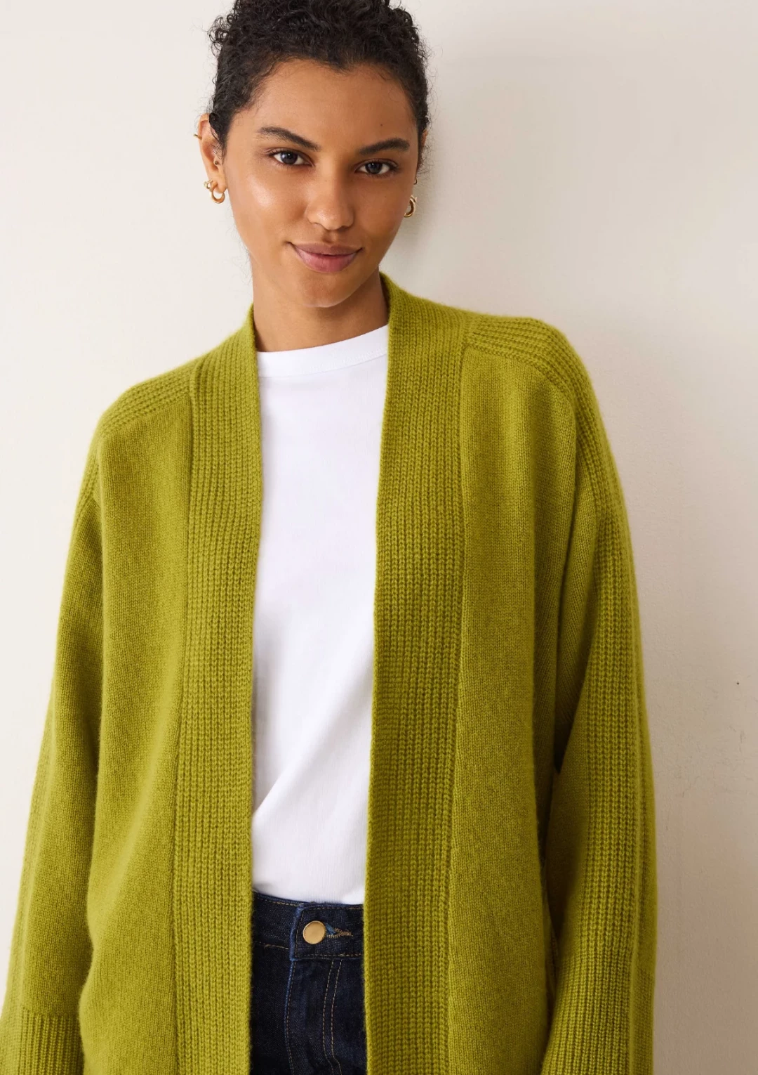 Ribbed Detail Edge To Edge Cardigan by LOOP Cashmere on curated-crowd.com