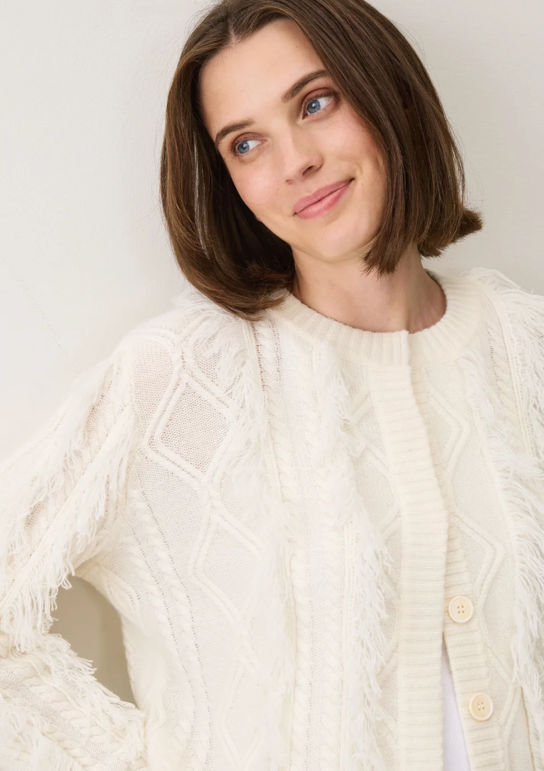 Fringe Cable Jacket by LOOP Cashmere on curated-crowd.com