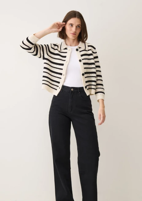 Cashmere Pointelle Jacket by LOOP Cashmere on curated-crowd.com