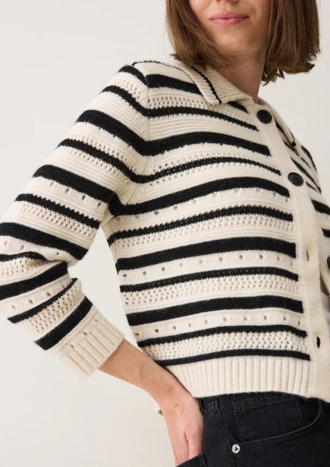 Cashmere Pointelle Jacket by LOOP Cashmere on curated-crowd.com