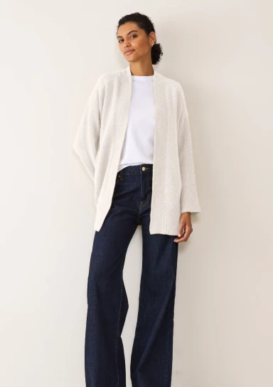 Ribbed Detail Edge To Edge Cardigan by LOOP Cashmere on curated-crowd.com