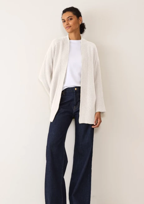 Ribbed Detail Edge To Edge Cardigan by LOOP Cashmere on curated-crowd.com