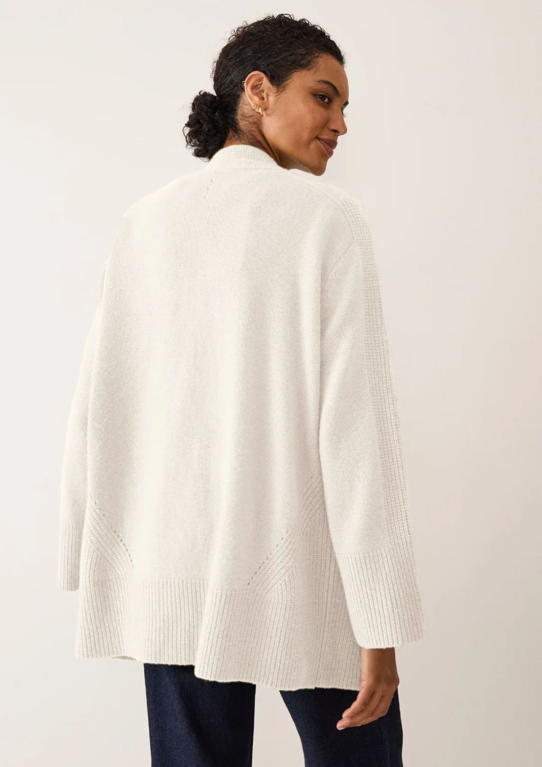 Ribbed Detail Edge To Edge Cardigan by LOOP Cashmere on curated-crowd.com