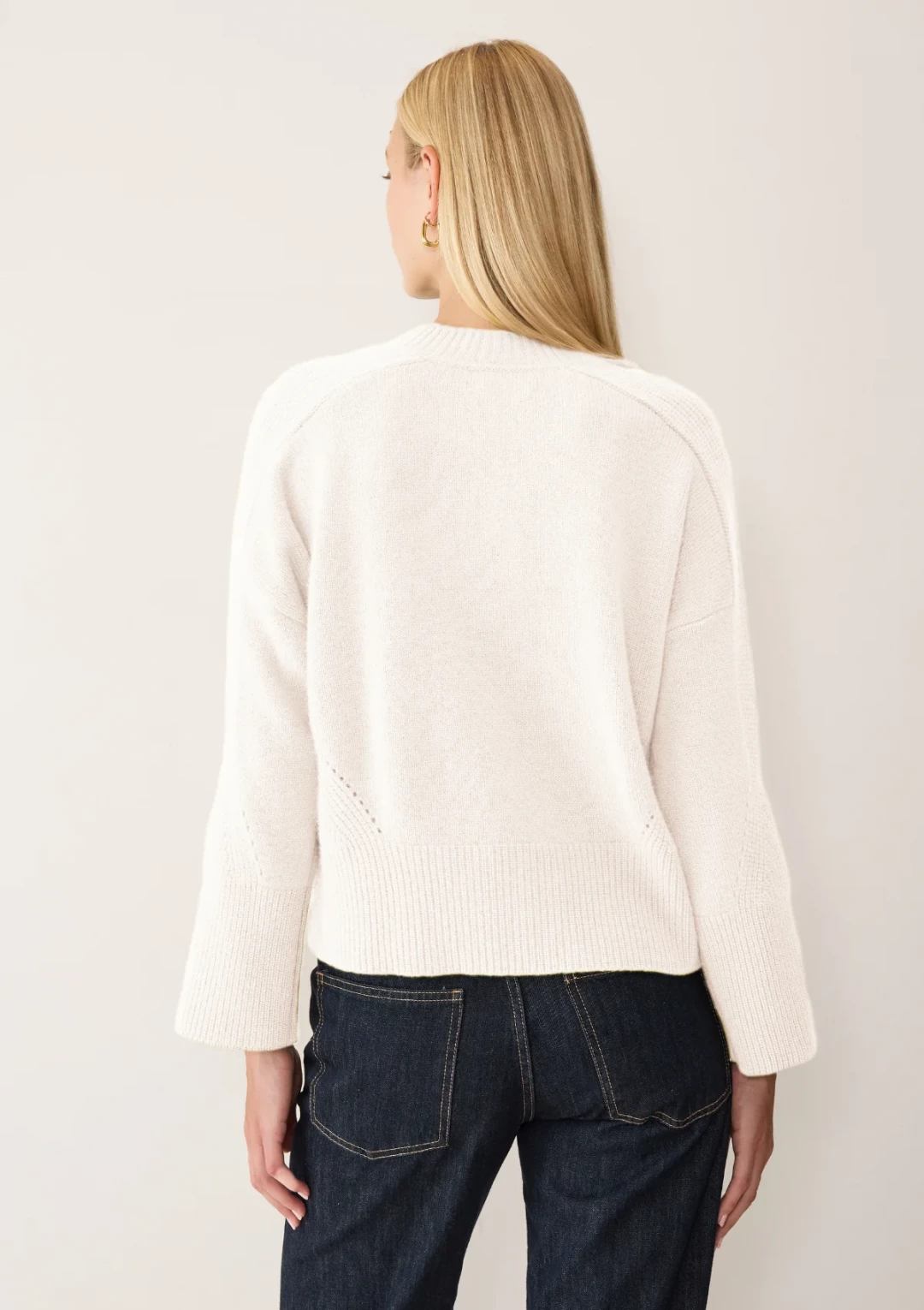 Ribbed Detail Lofty Crew Sweatshirt by LOOP Cashmere on curated-crowd.com