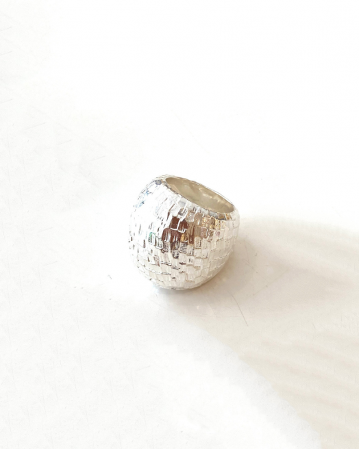 Chiselled Bombe Ring Silver by Tay Jewellery on curated-crowd.com