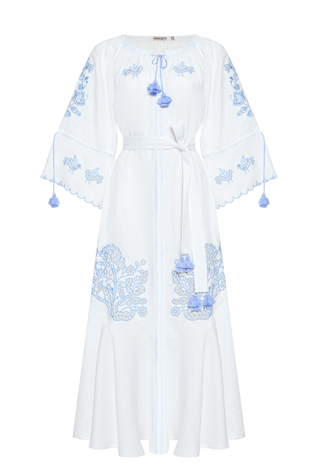 Tree Of Life White Maxi Dress by FOBERINI on curated-crowd.com