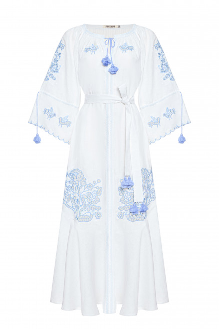 Tree Of Life White Maxi Dress by FOBERINI on curated-crowd.com