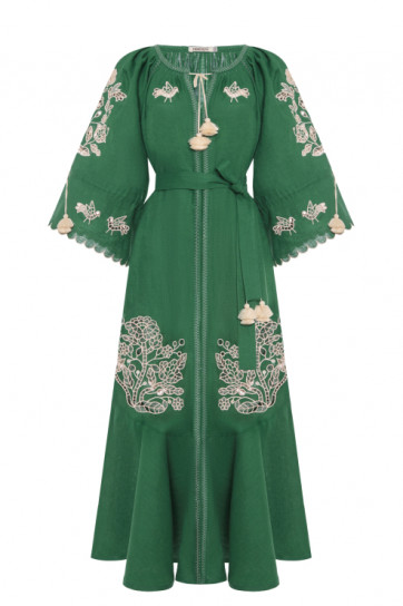 Tree Of Life Green Maxi Dress by FOBERINI on curated-crowd.com