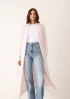 Ribbed Cashmere Coatigan in Ballet Pink by LOOP Cashmere on curated-crowd.com