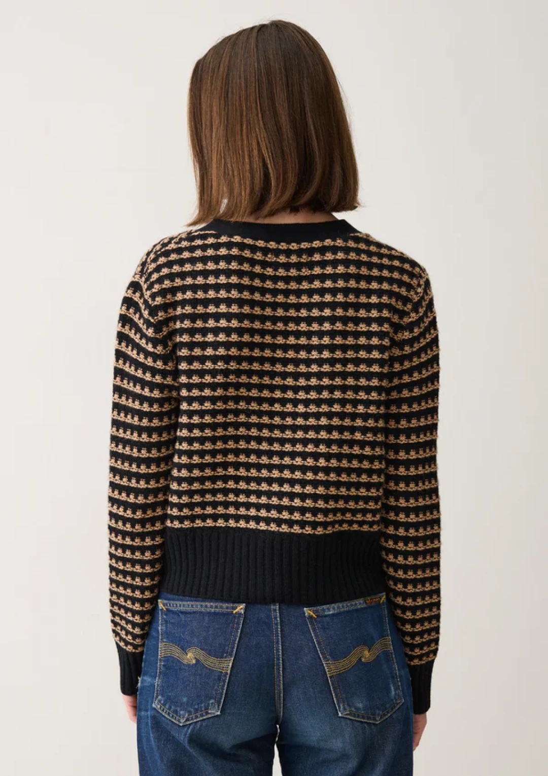 Textured Cashmere Cardigan in Black by LOOP Cashmere on curated-crowd.com
