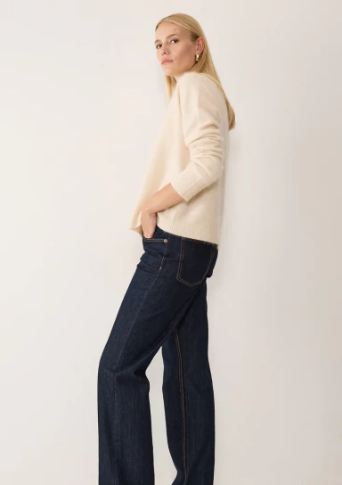 Brushed Cashmere Cardigan In Porcelain by LOOP Cashmere on curated-crowd.com