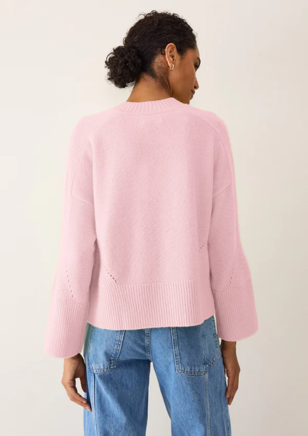 Ribbed Detail Lofty Crew Sweatshirt by LOOP Cashmere on curated-crowd.com