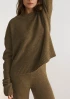 Donegal Knit Sweatshirt in Moss Green by LOOP Cashmere on curated-crowd.com