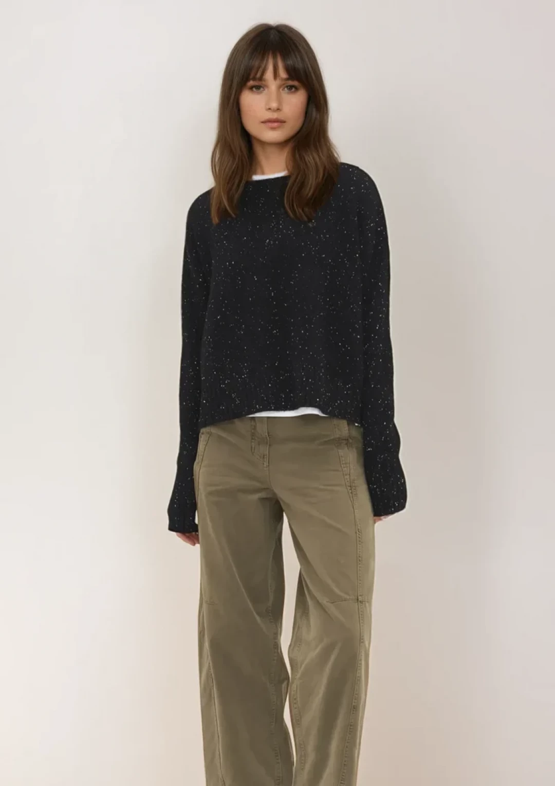 Donegal Knit Sweatshirt in Cinder grey by  on curated-crowd.com