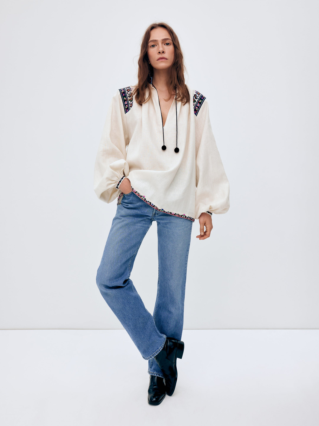 Linen Embroidered shirt "Olha" by Etnodim on curated-crowd.com