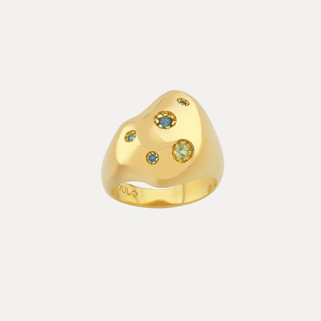 Shapeless Ring in Topaz and Peridot by BOULO on curated-crowd.com