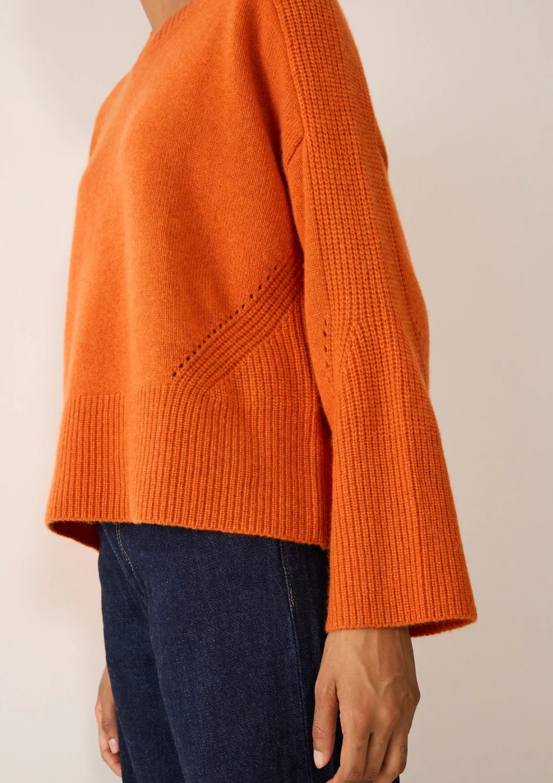 Ribbed Detail Lofty Crew Sweatshirt by LOOP Cashmere on curated-crowd.com