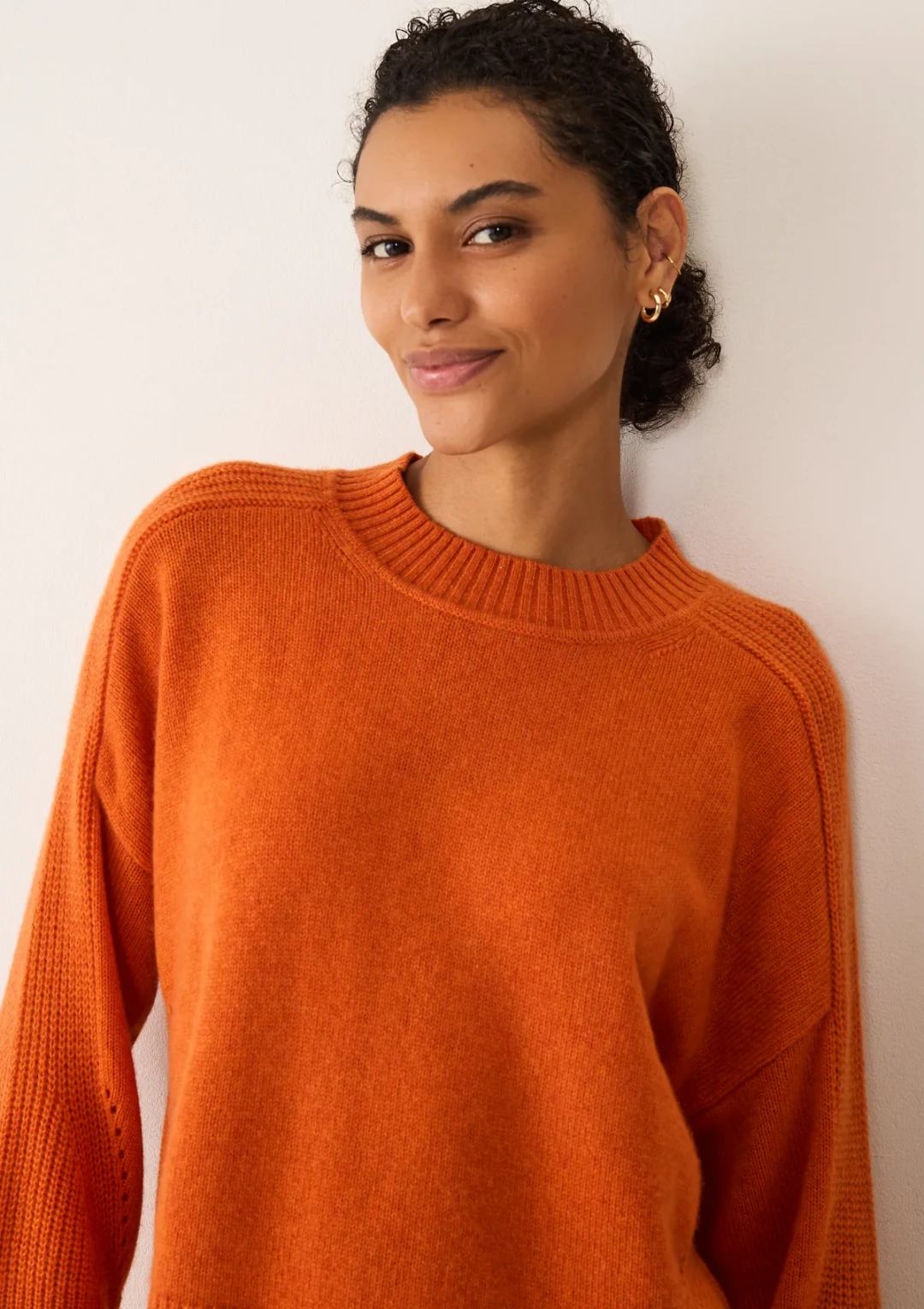 Ribbed Detail Lofty Crew Sweatshirt by LOOP Cashmere on curated-crowd.com