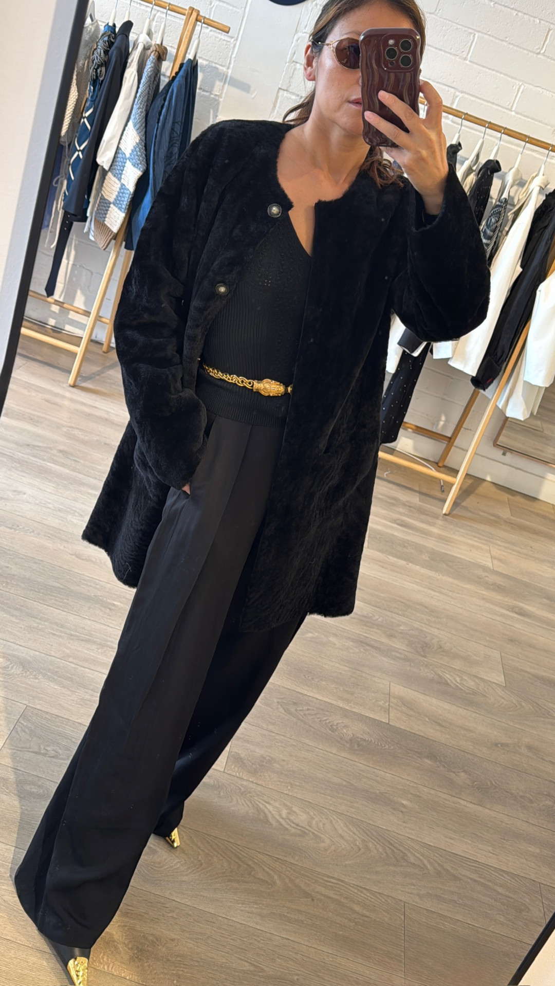 Vivage Shearling Coat by Curated Crowd Collective on curated-crowd.com