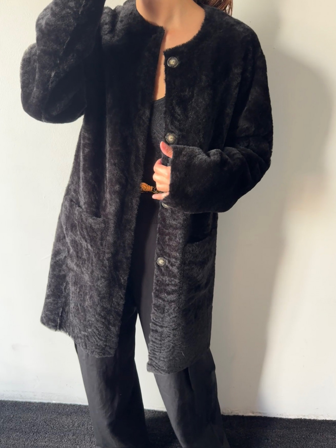 Vivage Shearling Coat by Curated Crowd Collective on curated-crowd.com
