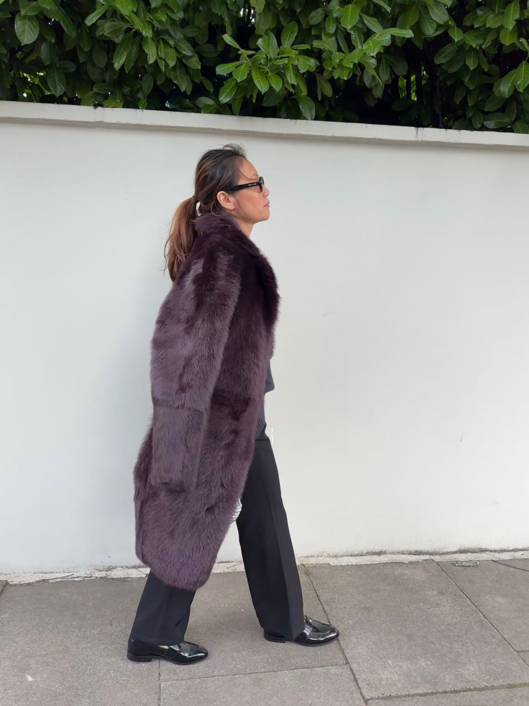 Melody Shearling Coat in Plum Red by Curated Crowd Collective on curated-crowd.com