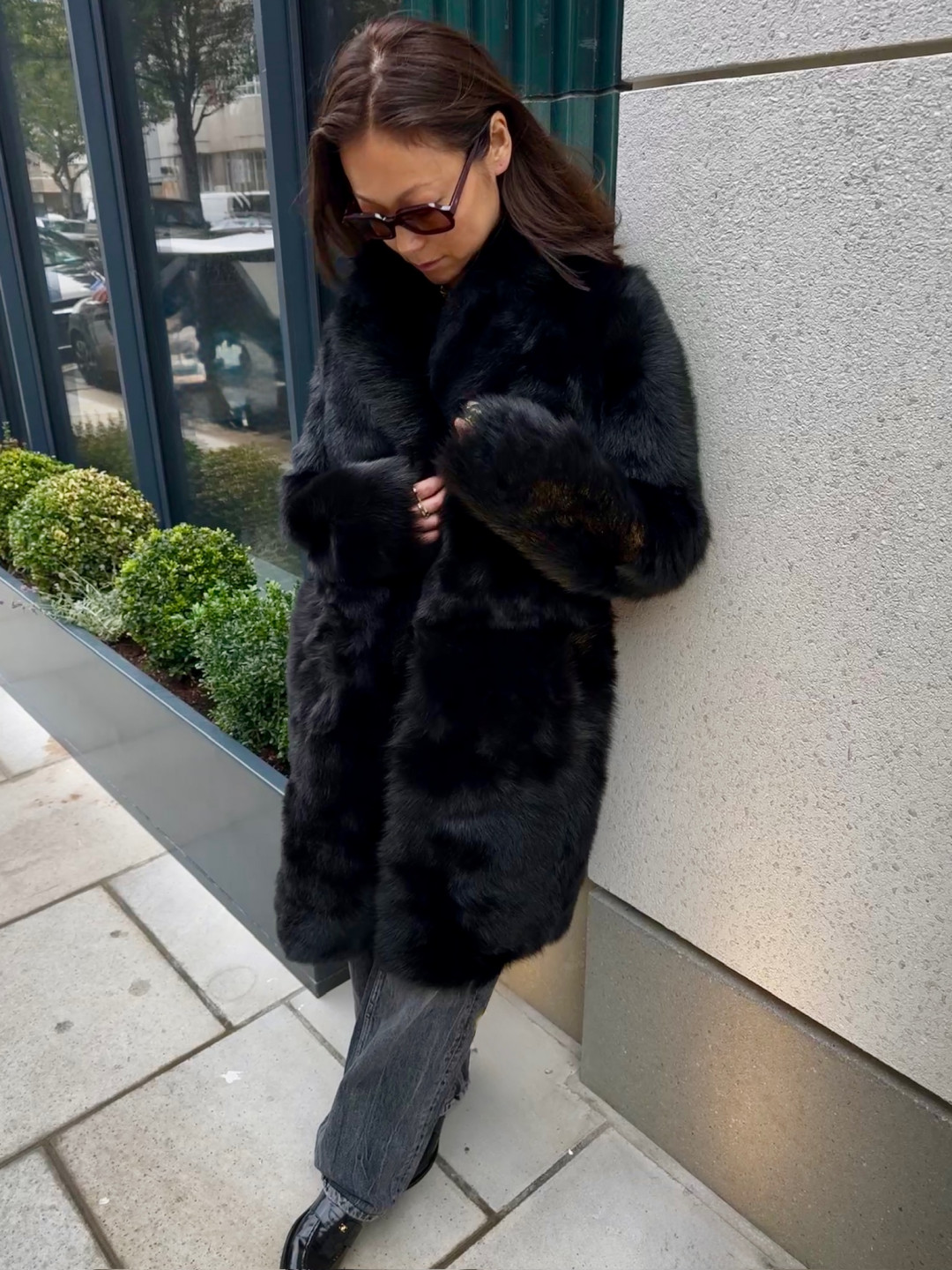 Melody Shearling Coat in Black by Curated Crowd Collective on curated-crowd.com