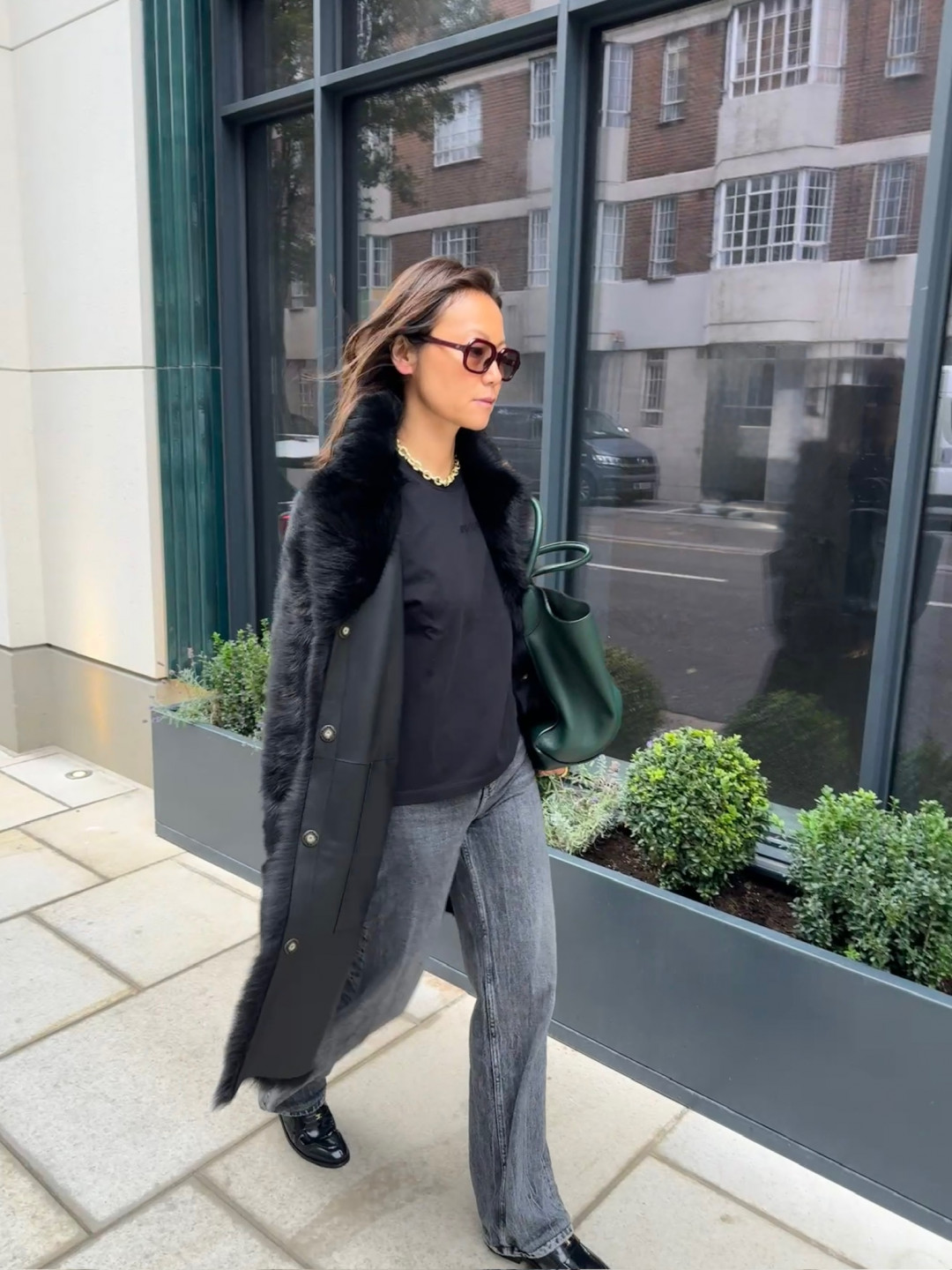 Melody Shearling Coat in Black by Curated Crowd Collective on curated-crowd.com