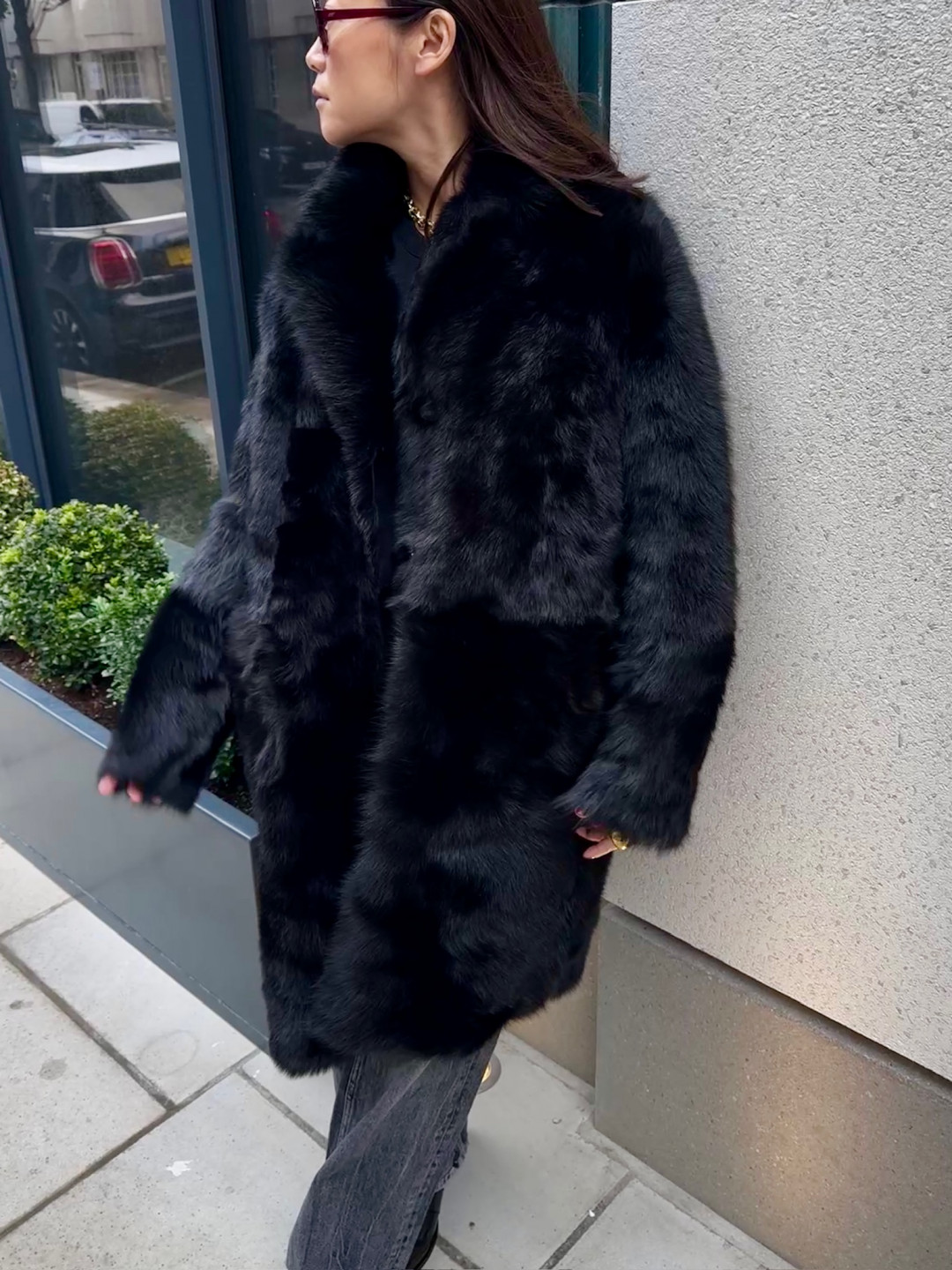 Melody Shearling Coat in Black by Curated Crowd Collective on curated-crowd.com