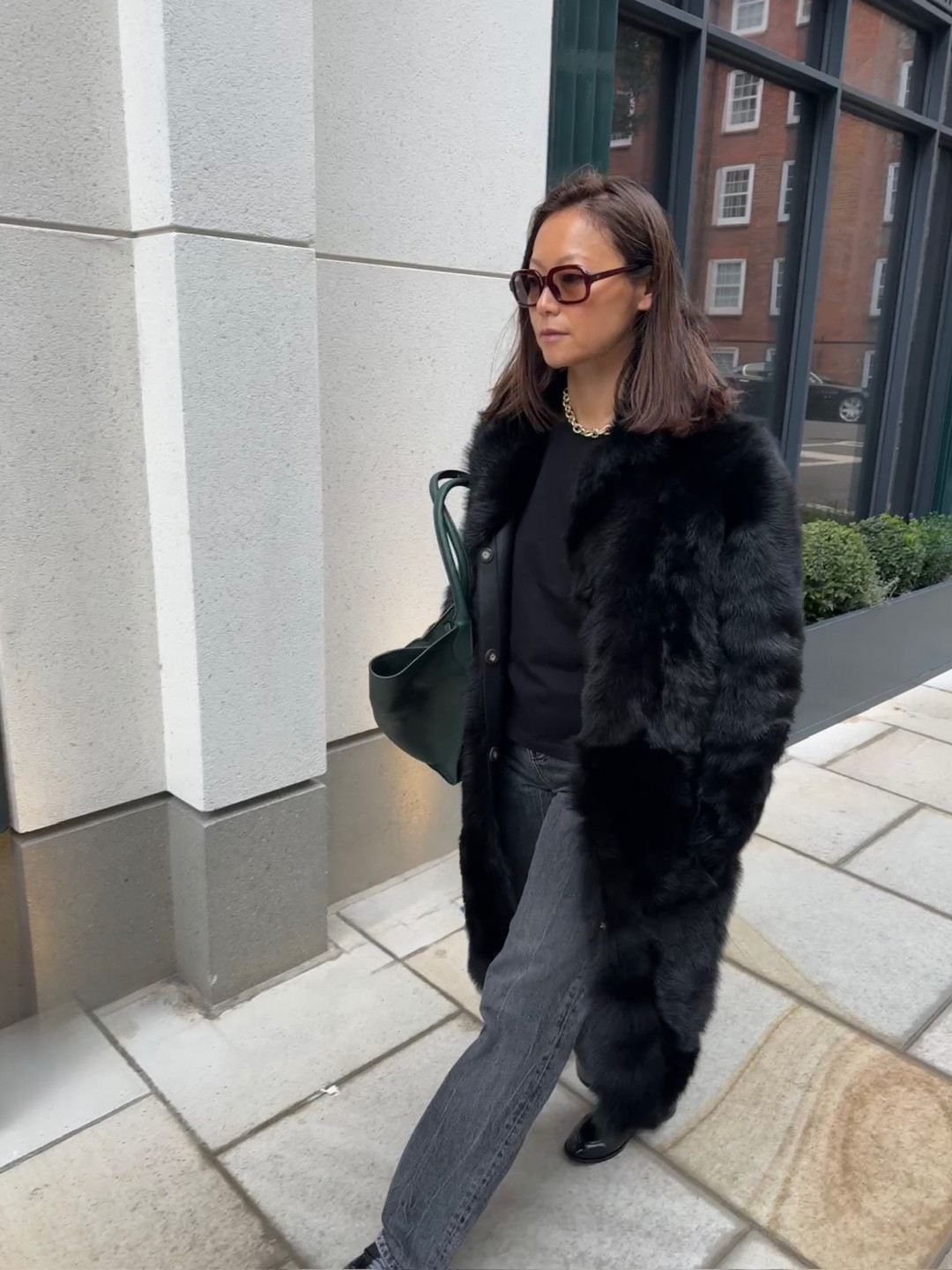 Melody Shearling Coat in Black by Curated Crowd Collective on curated-crowd.com