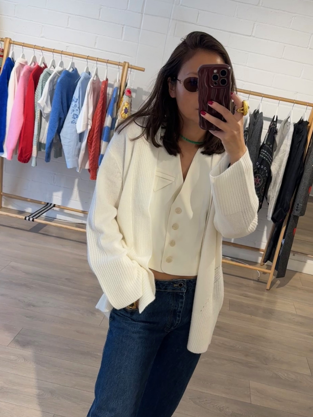 Ribbed Detail Edge To Edge Cardigan by LOOP Cashmere on curated-crowd.com