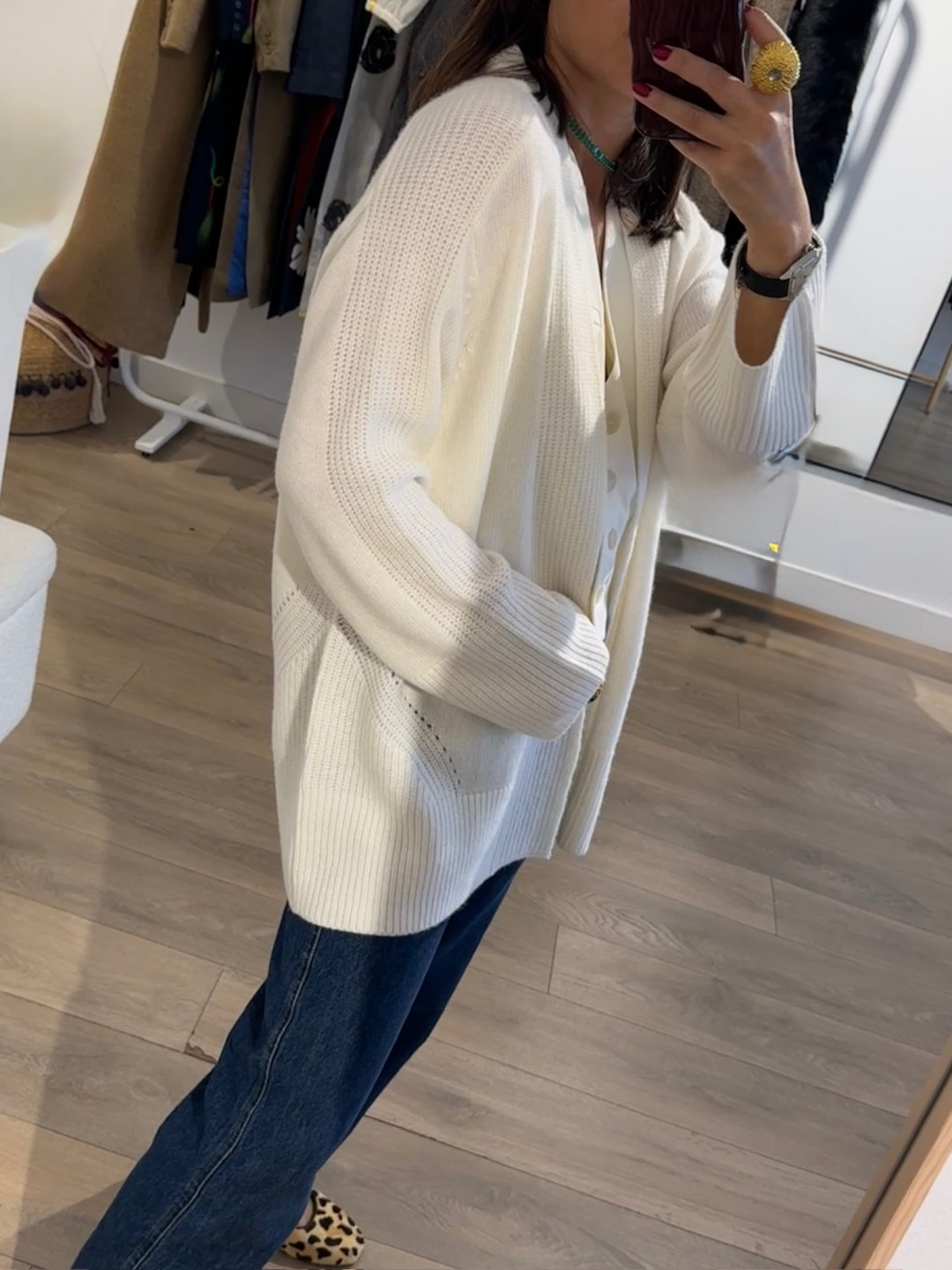 Ribbed Detail Edge To Edge Cardigan by LOOP Cashmere on curated-crowd.com