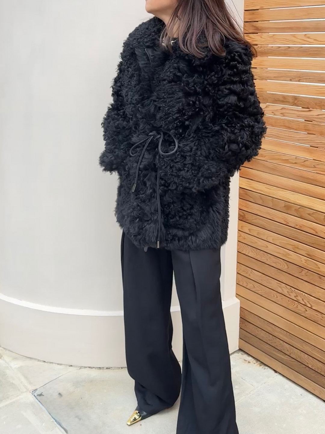Isabella Shearling Jacket in Black by Curated Crowd Collective on curated-crowd.com